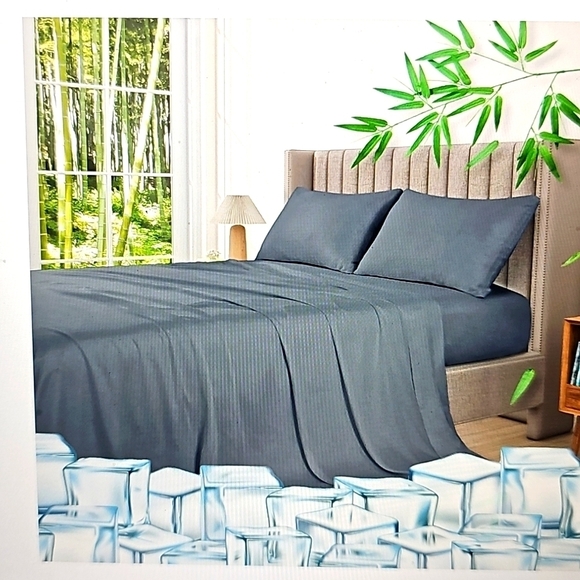 UDEAL Other - NWT UDEAL Bamboo Cooling Bed Sheet Set Full Size Dark Grey